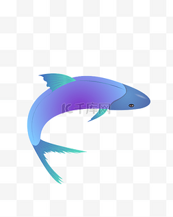 鱼儿游游图片_矢量手绘卡通紫色的鱼儿