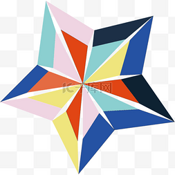 高级感平面图片_几何立体五角星