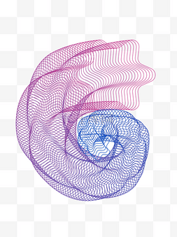千库电商图片_矢量流体多彩渐变曲线线条装饰元