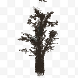黑色的大树免抠图