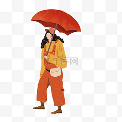 卡通打伞的女人下载
