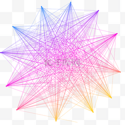创意科技三角图片_抽象创意彩色渐变线条图案元素