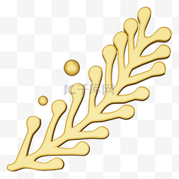 金色植物立体装饰