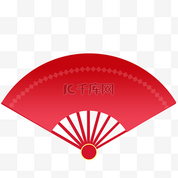 拿扇子扇风图片_红色的中国风创意扇子