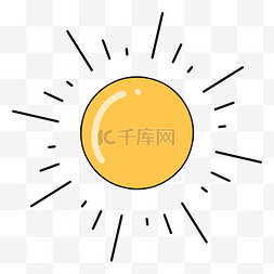 小清新卡通装饰图片_简笔绘画黄色太阳图案