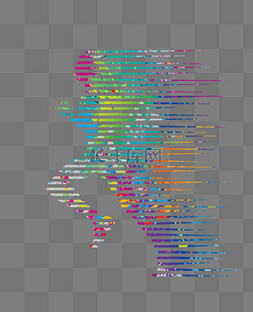 剪影动态跑步图片_矢量奔跑彩色装饰图案