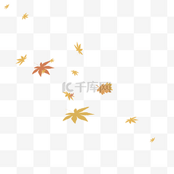 天猫海报卡通图片_秋天落叶枫叶黄色