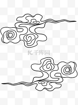 中国云纹图案图片_可商用手绘中国风祥云云纹底纹单