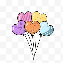 儿童素材气球图片_彩色节日氢气球插画