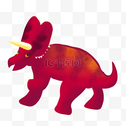 狗长犄角图片_长犄角的红色恐龙