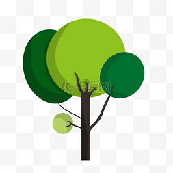 绿色卡通植树节图片_手绘植树节小树插画