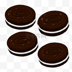 巧克力的插画图片_巧克力夹心饼干插画
