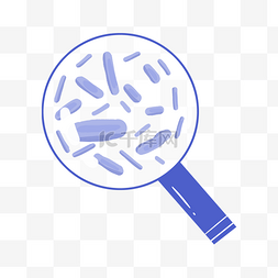 大肠杆菌图片_蓝色放大镜细菌插图