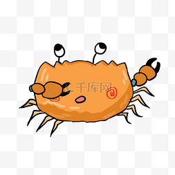 中国美食海报图片_彩色手绘卡通螃蟹插画