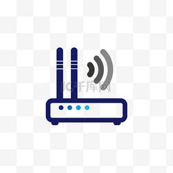 科技无线信号图片_蓝色手绘圆角无线路由元素