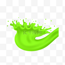 创意水花喷溅图片_创意绿色飞溅液体