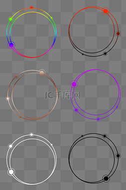 圆形科技感图案图片_多色渐变色科技感外发光几何圆形