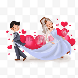 结婚度蜜月图片_毕业季新郎新娘和心形