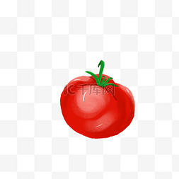 美食海报psd图片_简约手绘红色的西红柿插画海报免