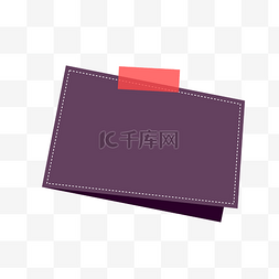 胶带纸图片_矢量紫色矩形立体便签红胶带