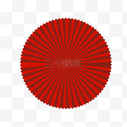 红色圆形微立体图案折纸