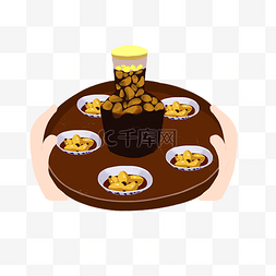 腊八节传统节日图片_传统节日腊八节团圆饭手绘插画