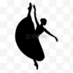 跳舞的女人图片_穿着长裙跳舞的人物剪影矢量图