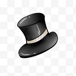 黑色绅士帽图片_手绘黑色的绅士帽插画