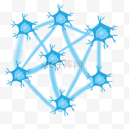 蓝色网状卡通矢量人体细胞