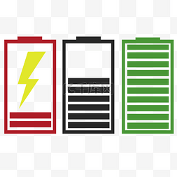 电量标志图片_彩色电池电量提示符号图标