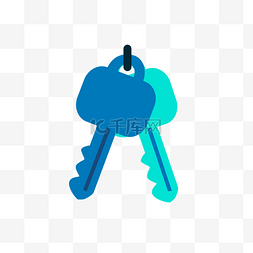 钥匙开锁图片_钥匙串免扣图标素材