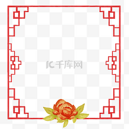 喜庆相框图片_喜庆花纹边框相框插画