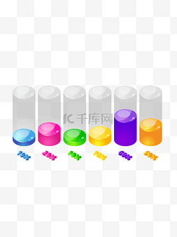 矢量柱状图片_2.5D商务办公商用元素彩色柱状图