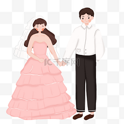 情侣结婚中式图片_唯美结婚婚礼卡通元素