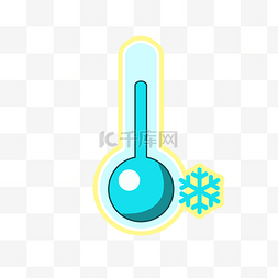 简约温度计图片_蓝色低温温度计装饰