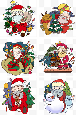 圣诞树免费下载图片_圣诞老人圣诞礼物插画