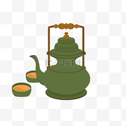 茶壶可爱图片_手绘矢量茶壶酒壶透明底免抠