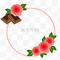 鲜花巧克力图片_情人节红色鲜花边框