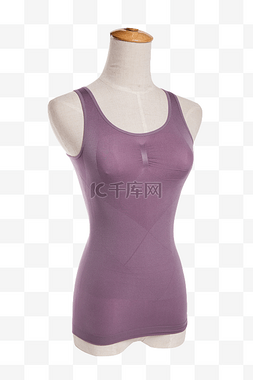 模型人体模型图片_无袖灰紫色棉质紧身衣模型