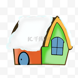 大雪覆盖的房子插画