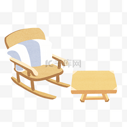 木质凳子图片_手绘卡通靠枕椅子桌子凳子