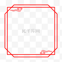 复祥云图片_手绘中国风祥云剪纸边框