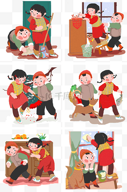 卡通新年小狗图片_迎新年合集套图插画