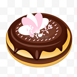 巧克力蛋糕插画图片_手绘巧克力蛋糕插画