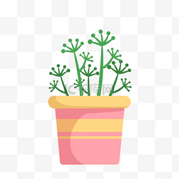 小清新植物盆栽插画