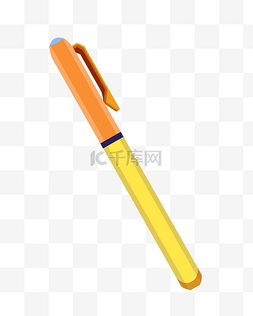 橙色盖子图片_立体钢笔装饰插图