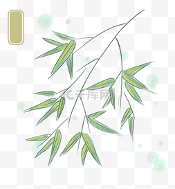 中国风淡绿色竹子