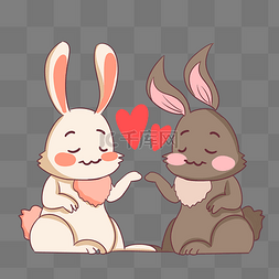 可爱的兔子情侣