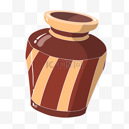 罐子图片图片_手绘棕色罐子插画