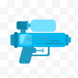 蓝色水枪玩具插画